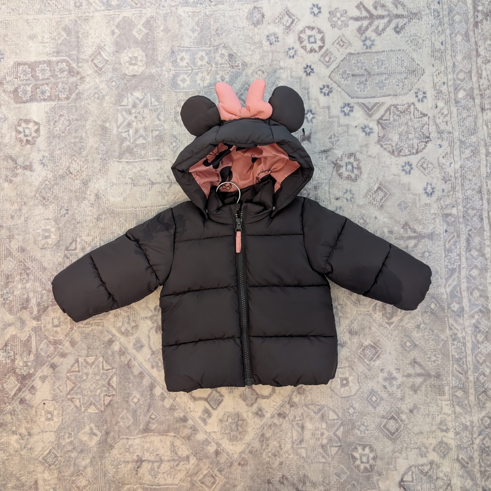 H&M Minnie Mouse Puffer Jacket Size 6-9 Months